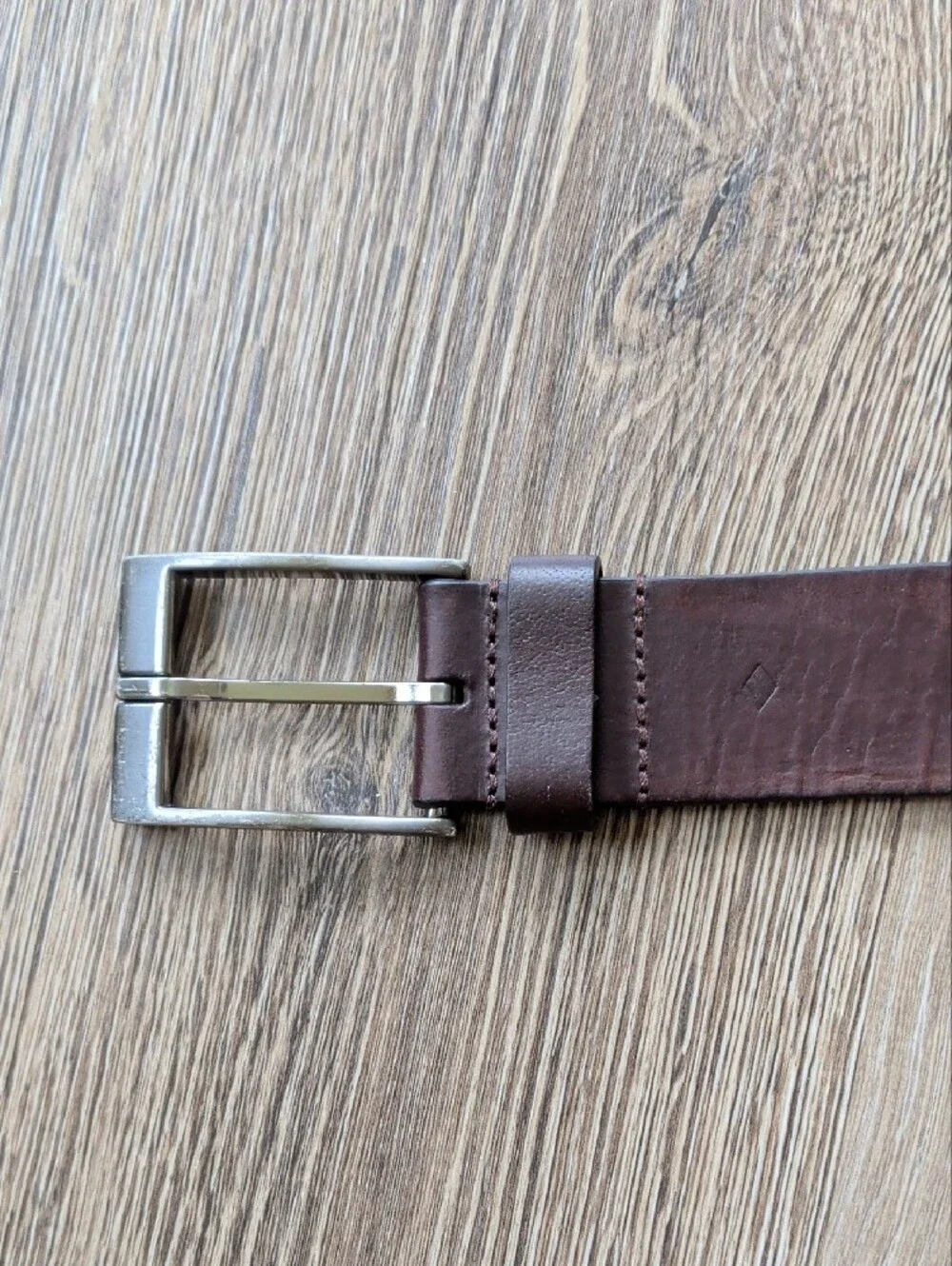 Joseph Abboud Brown Leather Belt with Embossed Logo